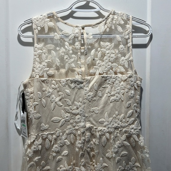 NWT Kensie ivory dress. Size 8. Lace embroidered Overlay, feminine, and soft. - Picture 5 of 8